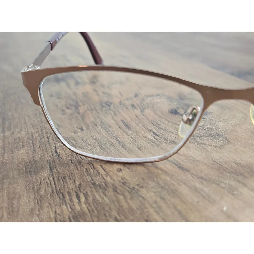 Adrienne Vittadini 1246 Rose Gold Semi Rimless Eyeglasses Frames 54-16-140